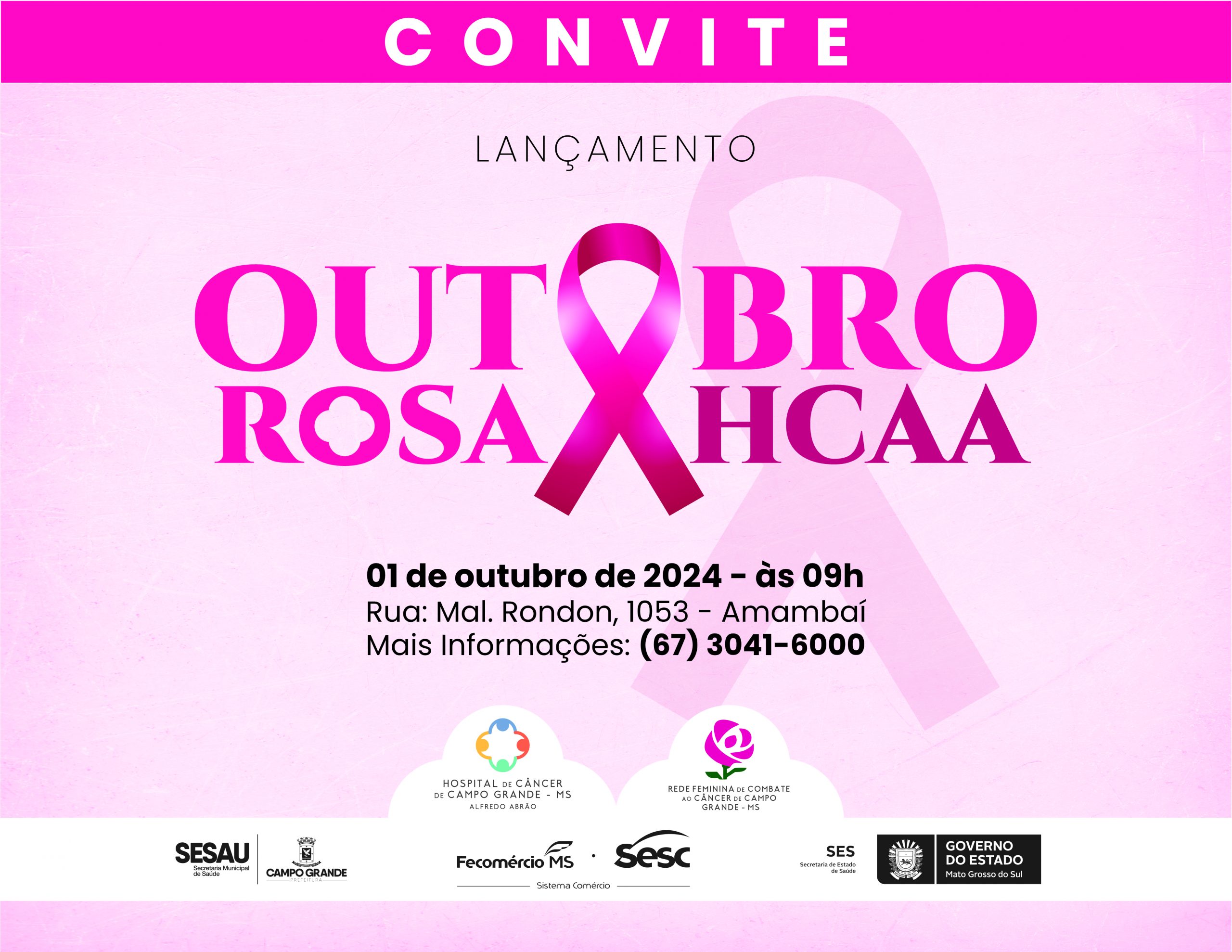 You are currently viewing HOSPITAL DE CÂNCER DE CAMPO GRANDE-MS ALFREDO ABRÃO ABRE OUTUBRO ROSA 2024